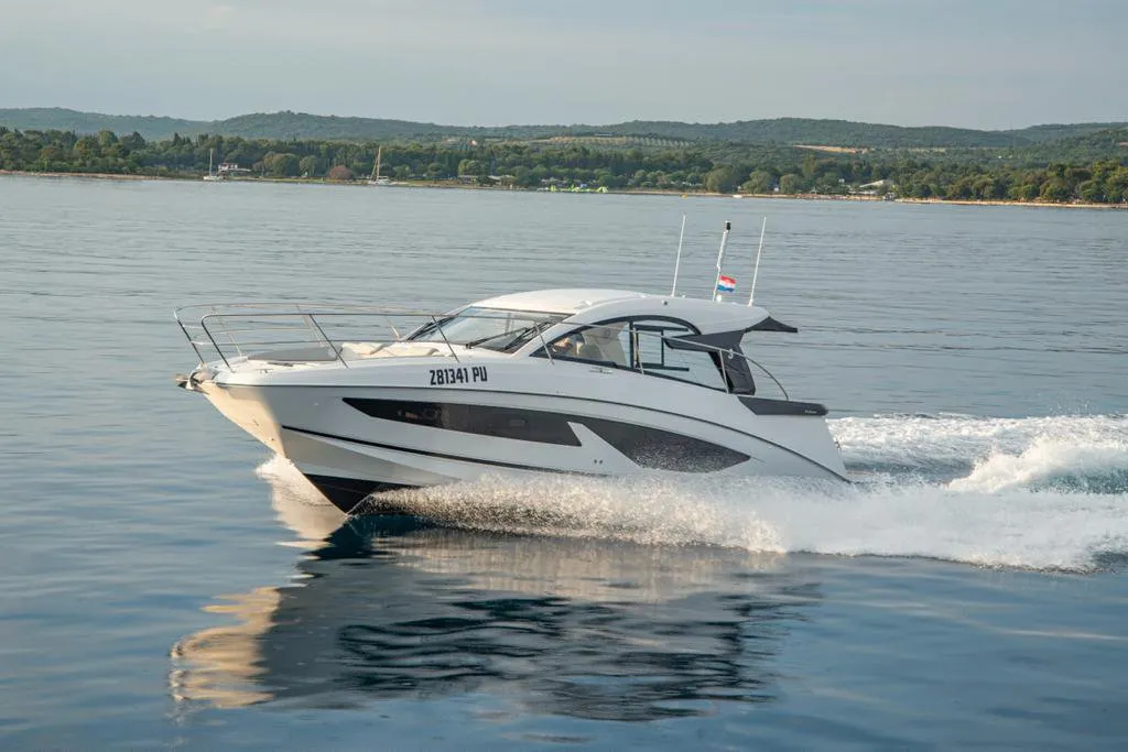 Exterior view of Gran Turismo 36, a Beneteau Gran Turismo 36 motorboat at Grad Pula, Croatia