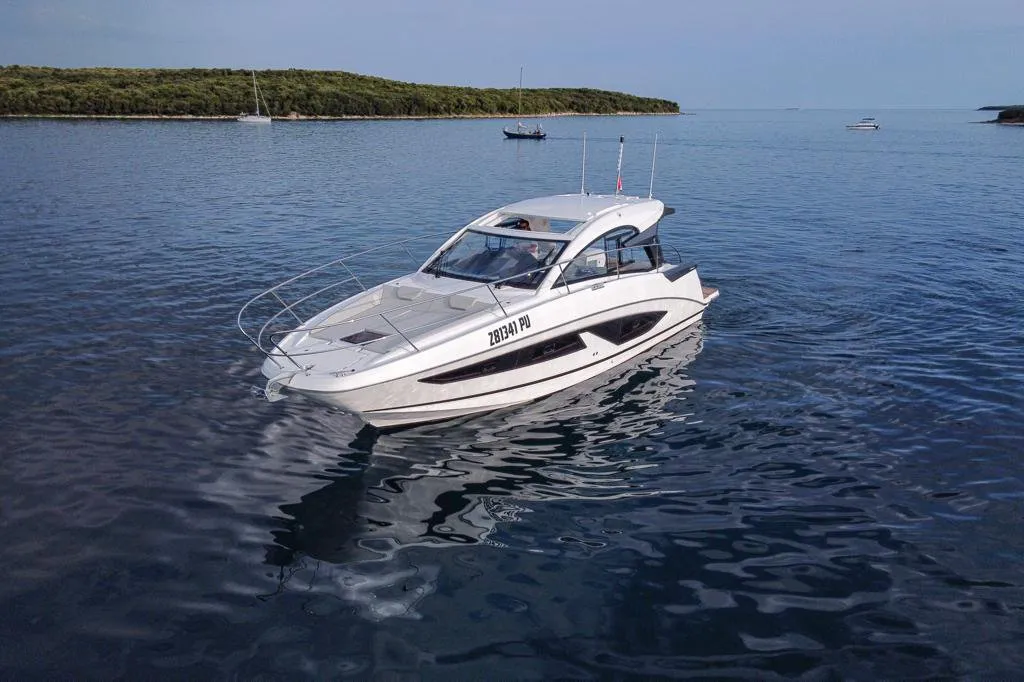 Exterior view of Gran Turismo 36, a Beneteau Gran Turismo 36 motorboat at Grad Pula, Croatia