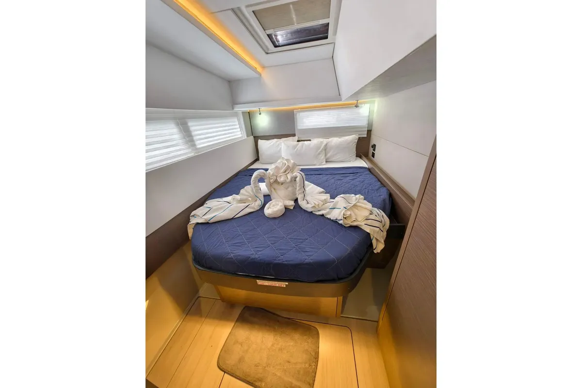 Cabin on Oryx, a Leopard 45 catamaran at Road Town, British Virgin Islands
