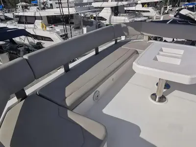 Deck of Oryx, a Leopard 45 catamaran at Road Town, British Virgin Islands