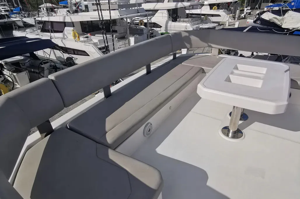 Deck of Oryx, a Leopard 45 catamaran at Road Town, British Virgin Islands