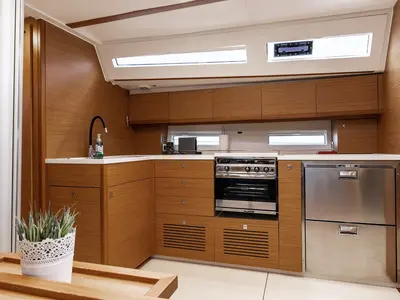 Galley of One More, a More 55 sailboat at Primošten, Croatia