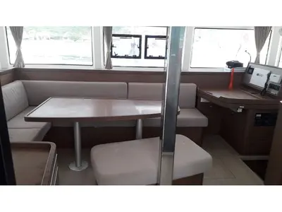 Salon of Utopia, a Lagoon 42 catamaran at Alameda, United States
