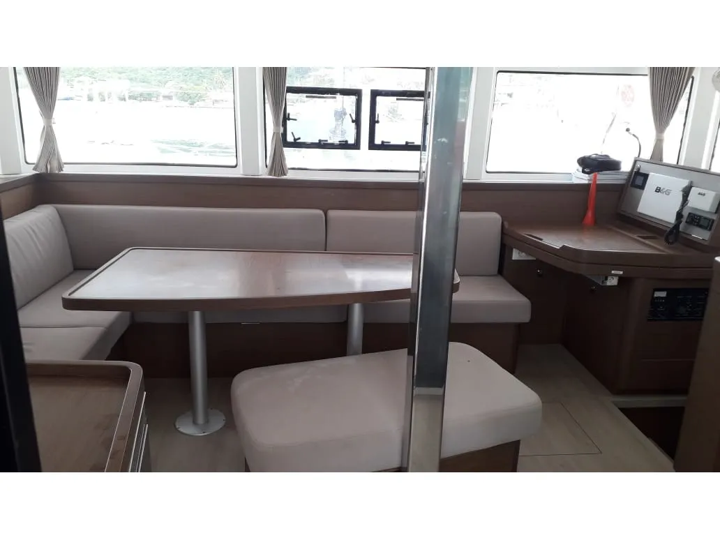 Salon of Utopia, a Lagoon 42 catamaran at Alameda, United States