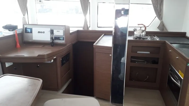 Cockpit of Utopia, a Lagoon 42 catamaran at Alameda, United States