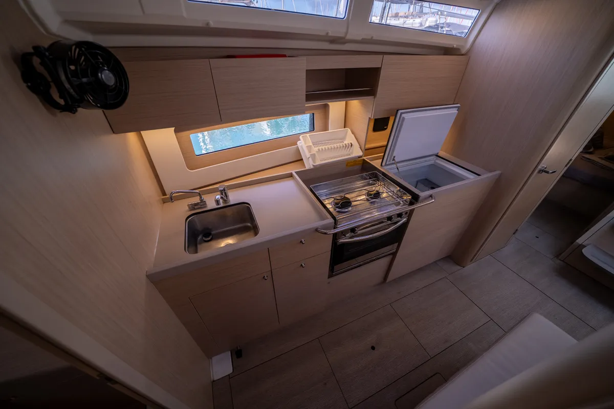 Galley of PIPERI, a Beneteau Oceanis 37.1 sailboat at Municipal Unit of Lefkada, Greece
