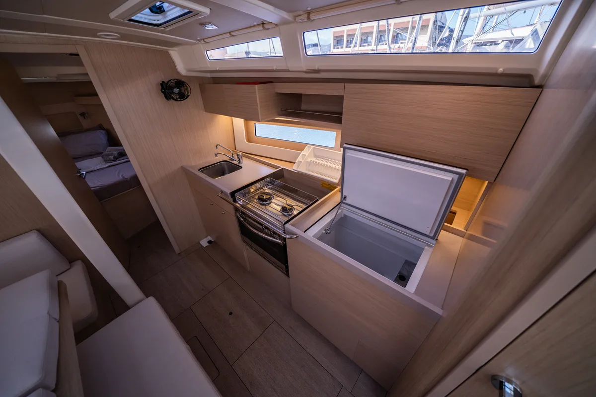 Galley of PIPERI, a Beneteau Oceanis 37.1 sailboat at Municipal Unit of Lefkada, Greece