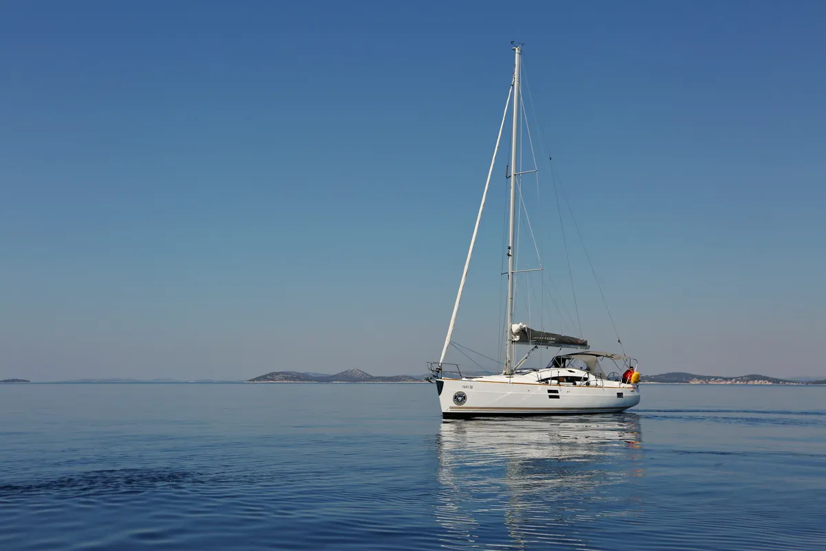Exterior view of Black Panther, a Elan Impression 40 sailboat at Šibenik, Croatia