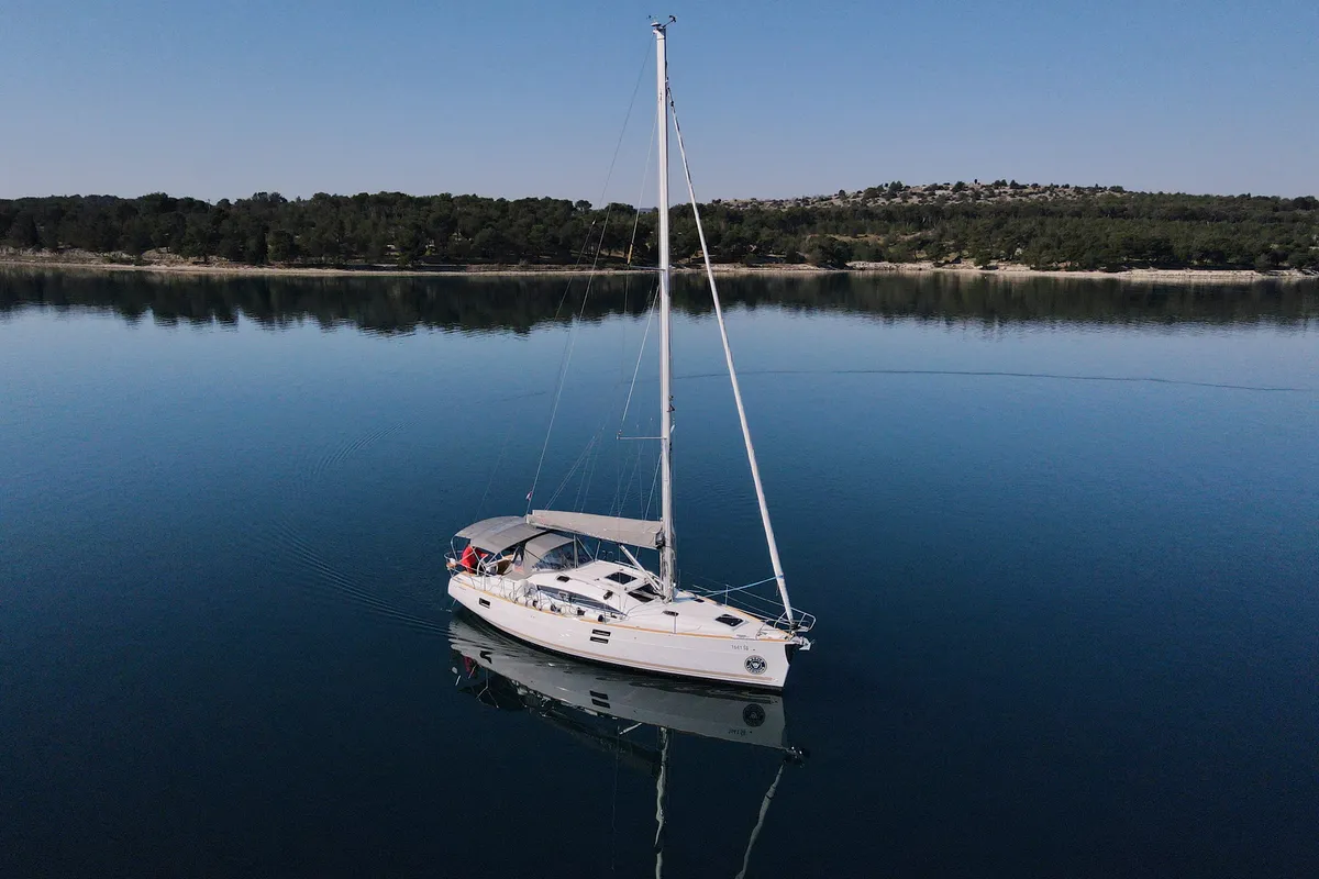 Exterior view of Black Panther, a Elan Impression 40 sailboat at Šibenik, Croatia