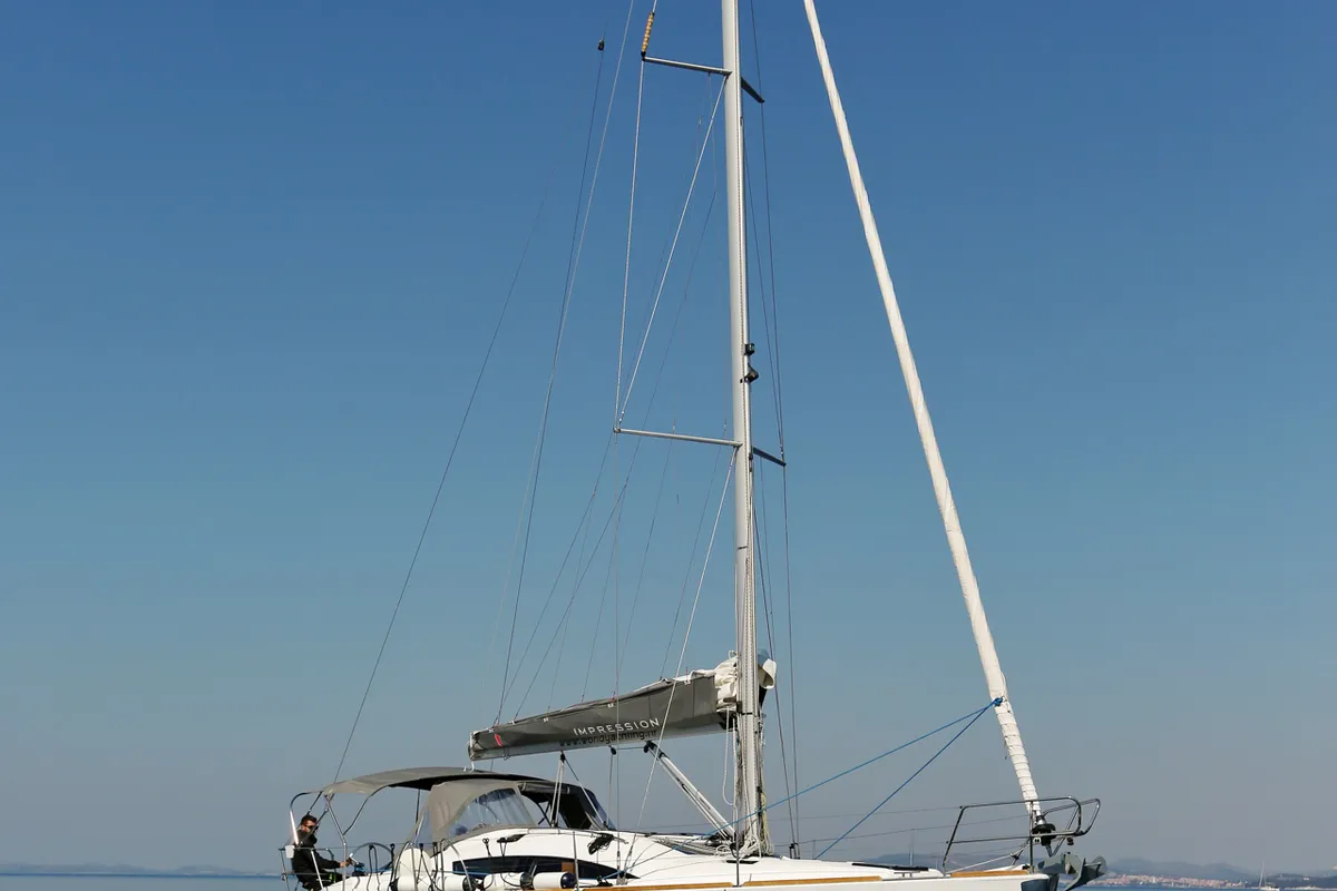 Exterior view of Black Panther, a Elan Impression 40 sailboat at Šibenik, Croatia