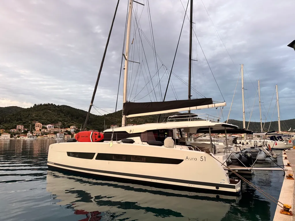 Penny Lane, a Fountaine Pajot Aura 51 catamaran at Athens, Greece