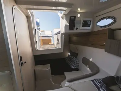 Cabin on Eolo, a Eolo 770 Cruiser motorboat at Punat, Croatia