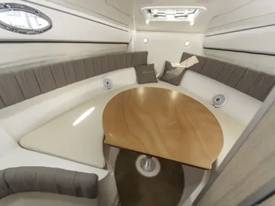 Salon of Eolo, a Eolo 770 Cruiser motorboat at Punat, Croatia