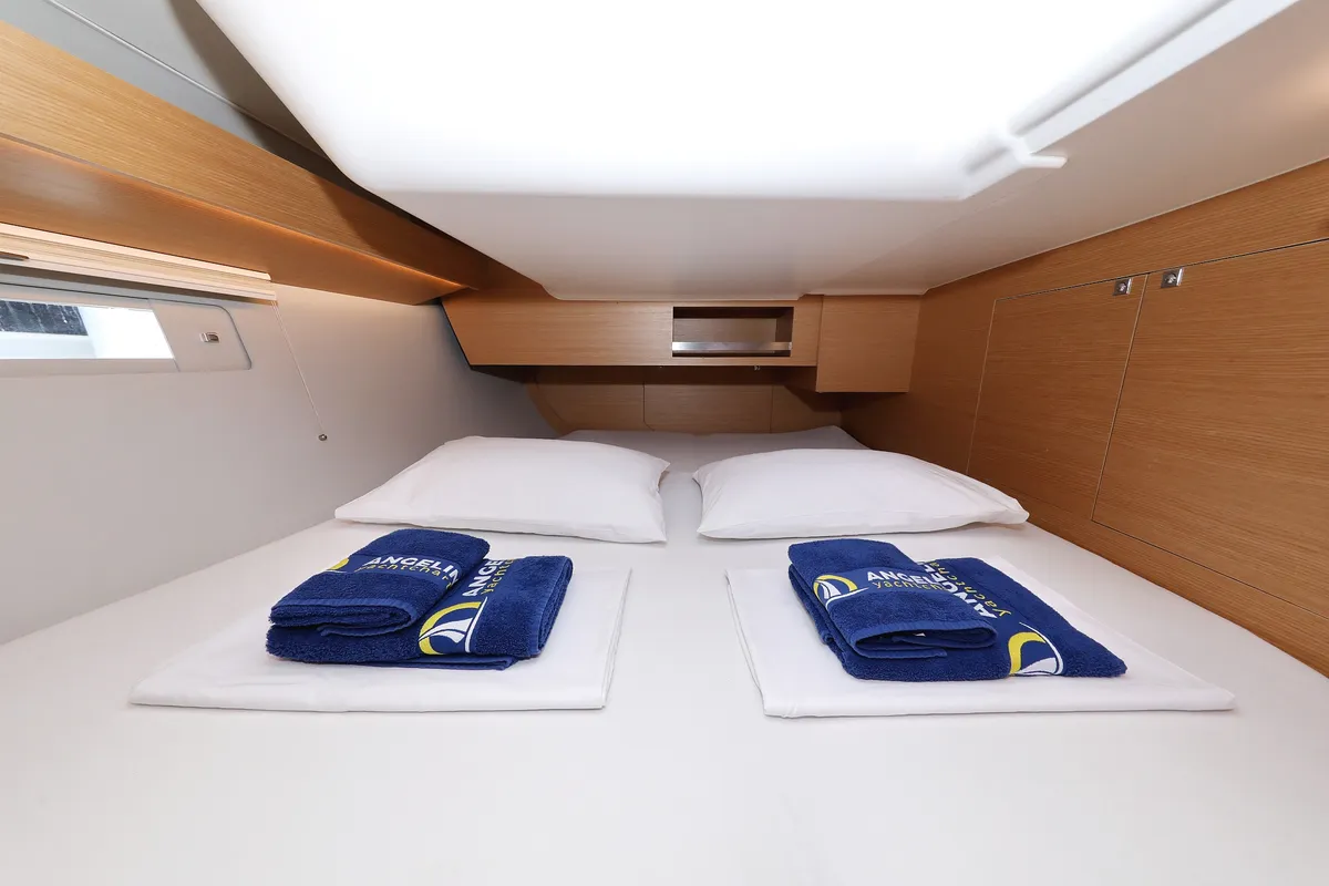 Cabin on Friendship, a Dufour 430 GL sailboat at Vodice, Croatia
