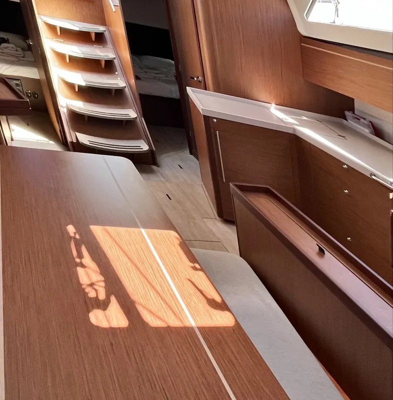 Salon of Just Dream, a Beneteau Oceanis 46.1 sailboat at Fethiye, Turkey
