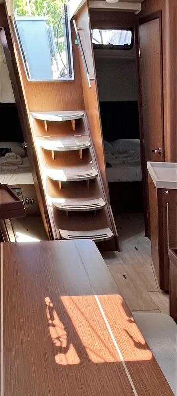 Salon of Just Dream, a Beneteau Oceanis 46.1 sailboat at Fethiye, Turkey