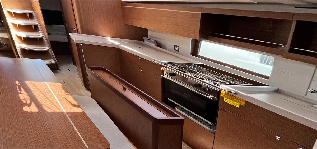Galley of Just Dream, a Beneteau Oceanis 46.1 sailboat at Fethiye, Turkey