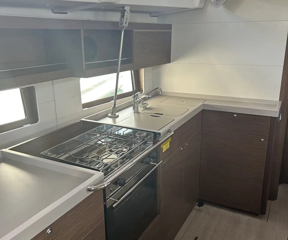 Galley of Just Dream, a Beneteau Oceanis 46.1 sailboat at Fethiye, Turkey