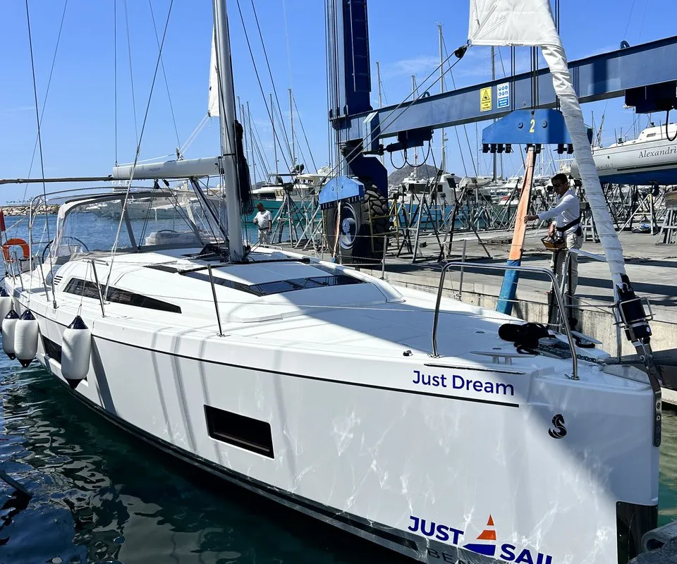 Exterior view of Just Dream, a Beneteau Oceanis 46.1 sailboat at Fethiye, Turkey