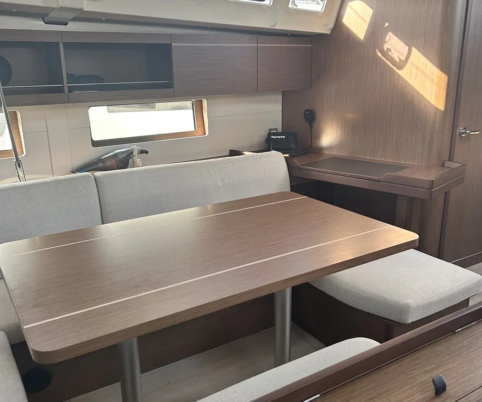 Salon of Just Dream, a Beneteau Oceanis 46.1 sailboat at Fethiye, Turkey