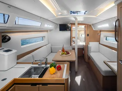 Salon of Nala, a Jeanneau Sun Odyssey 380 sailboat at Biograd na Moru, Croatia