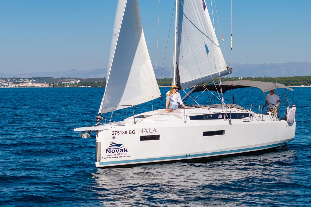 Exterior view of Nala, a Jeanneau Sun Odyssey 380 sailboat at Biograd na Moru, Croatia