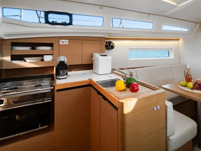 Galley of Nala, a Jeanneau Sun Odyssey 380 sailboat at Biograd na Moru, Croatia