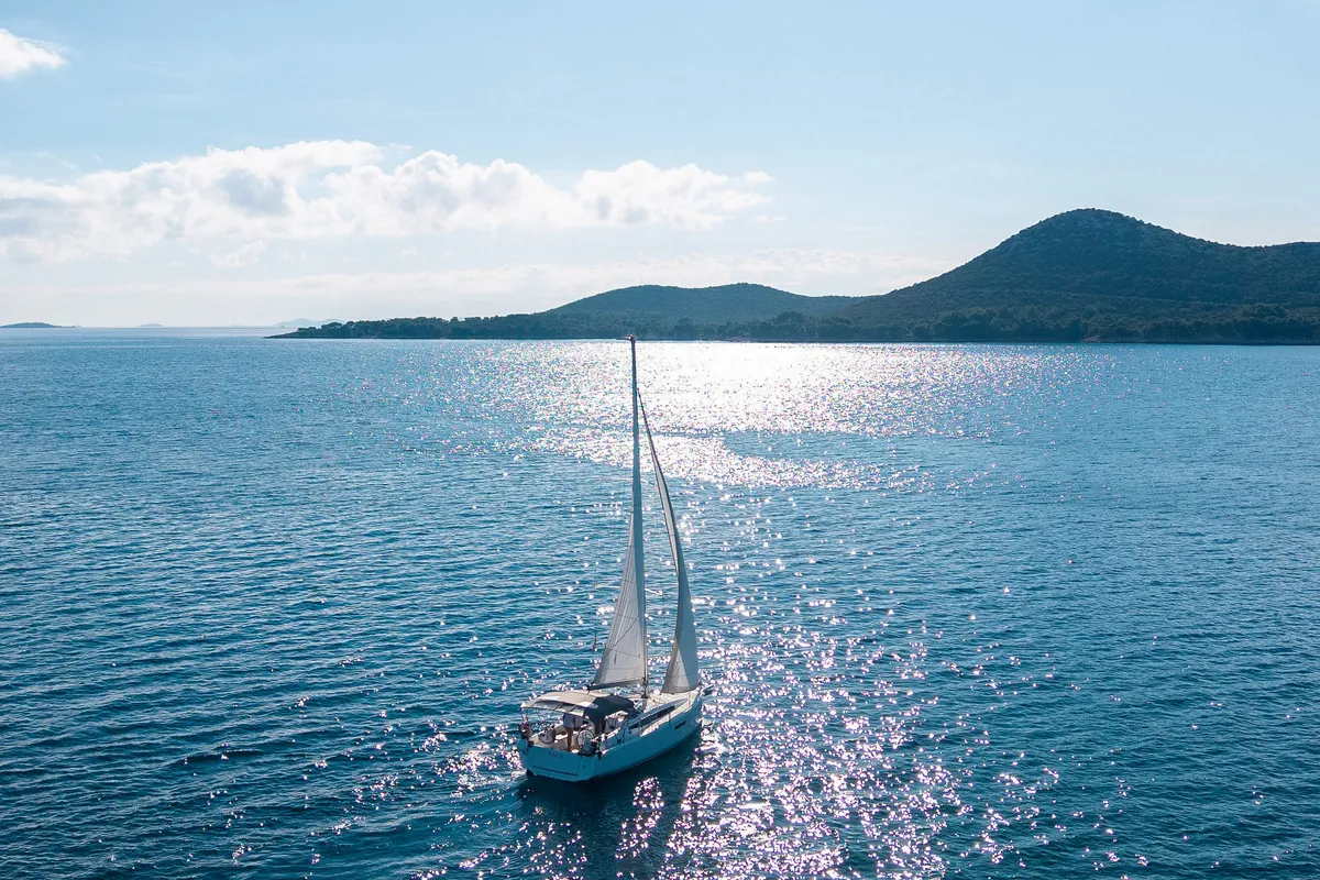 Exterior view of Nala, a Jeanneau Sun Odyssey 380 sailboat at Biograd na Moru, Croatia