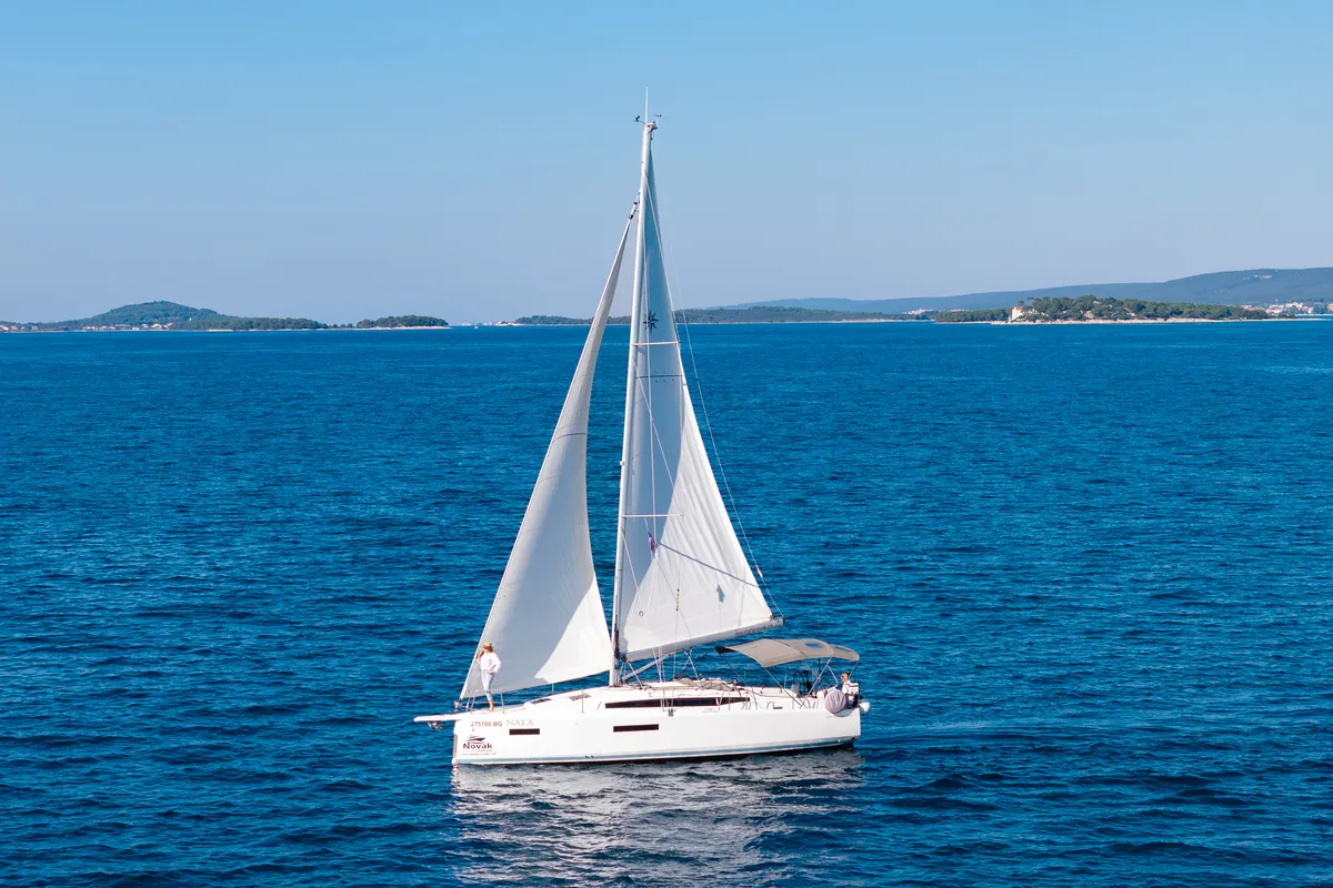 Exterior view of Nala, a Jeanneau Sun Odyssey 380 sailboat at Biograd na Moru, Croatia