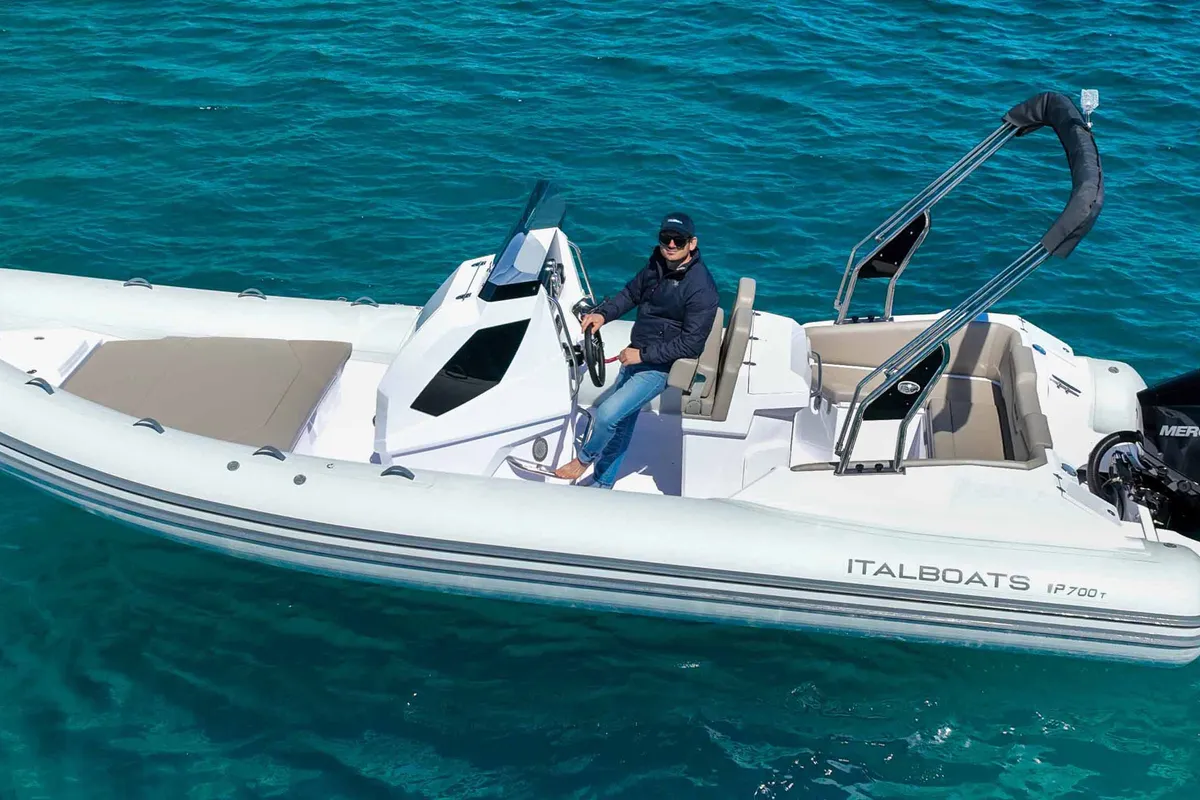 Exterior view of Italboats Predator 700, a motorboat at Pula, Croatia