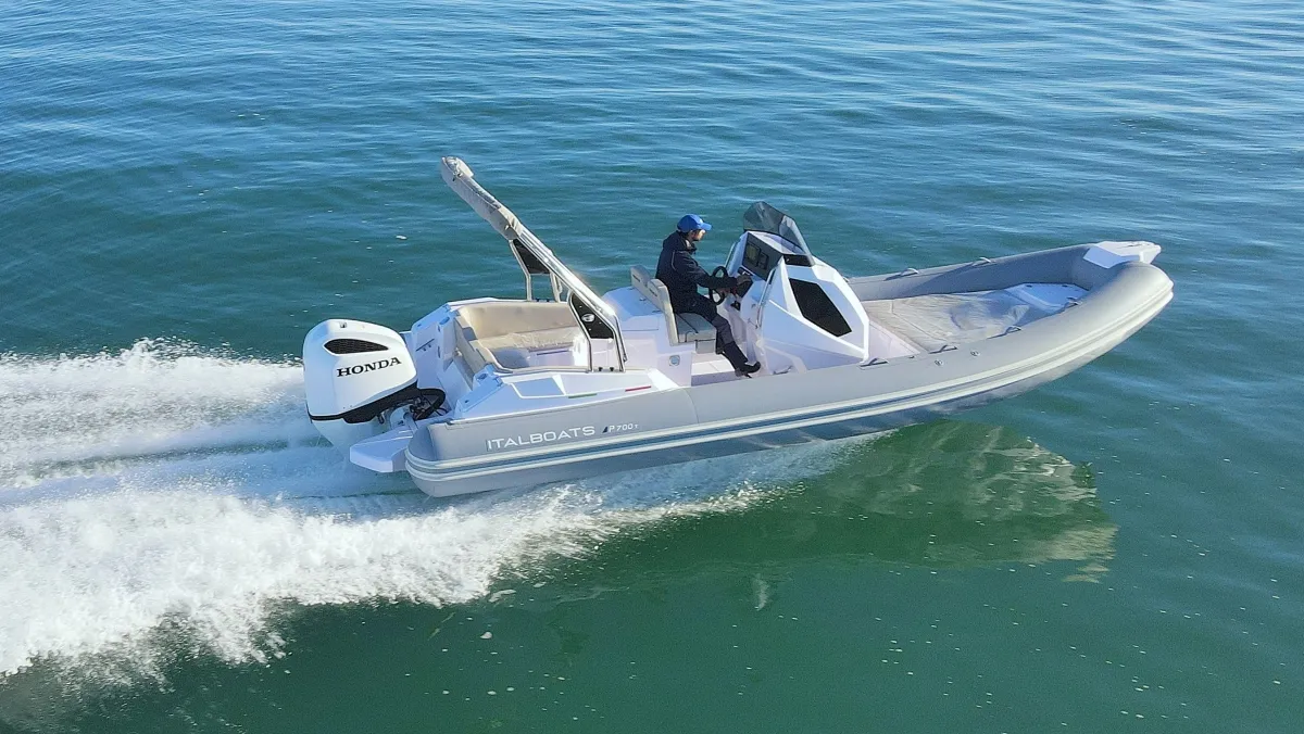 Exterior view of Italboats Predator 700, a motorboat at Pula, Croatia