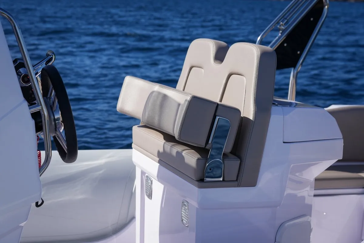 Cockpit of Italboats Predator 700, a motorboat at Pula, Croatia