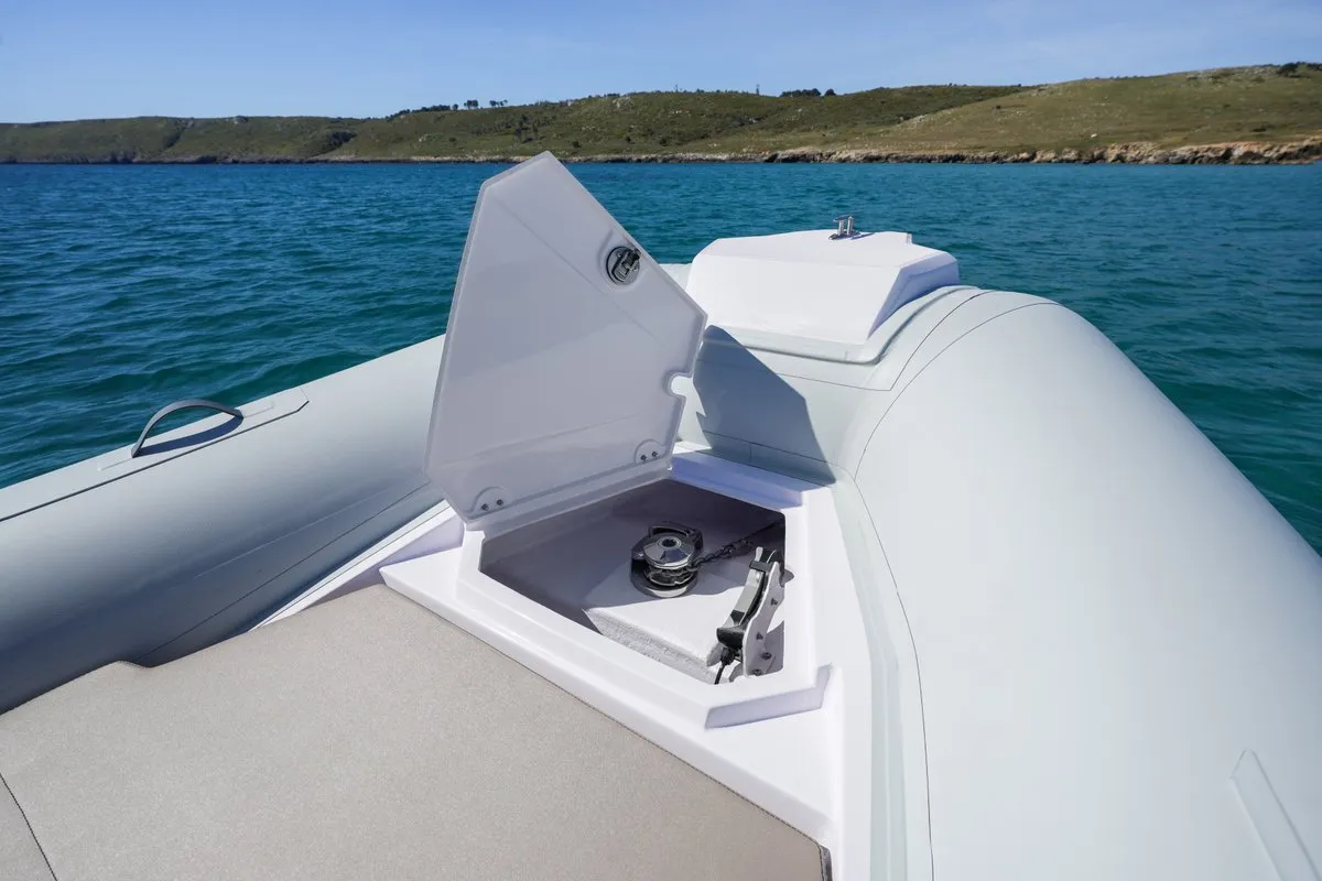 Deck of Italboats Predator 700, a motorboat at Pula, Croatia