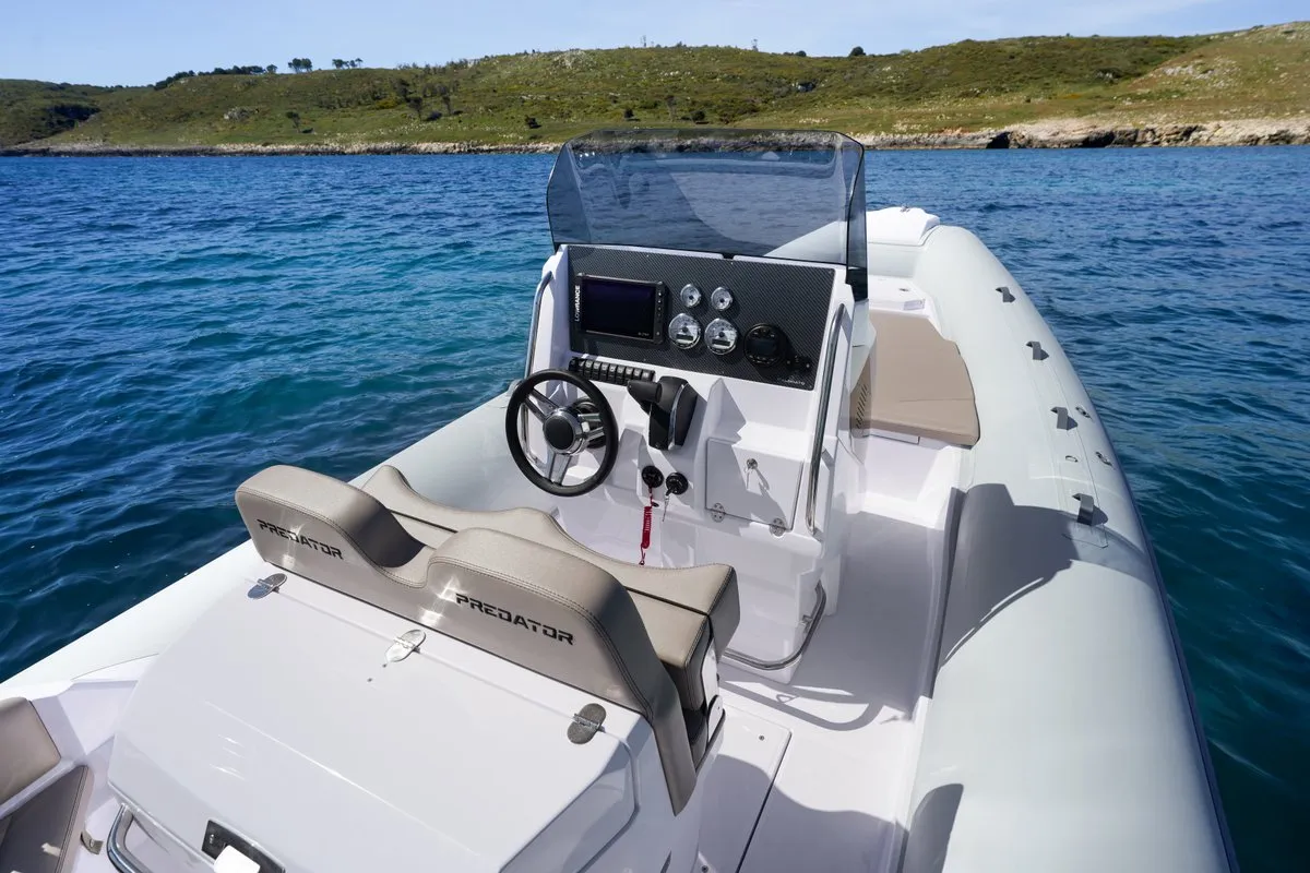 Cockpit of Italboats Predator 700, a motorboat at Pula, Croatia