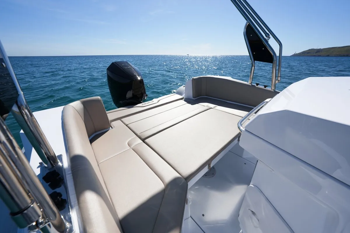 Deck of Italboats Predator 700, a motorboat at Pula, Croatia