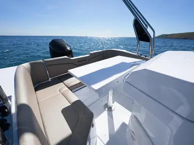 Deck of Italboats Predator 700, a motorboat at Pula, Croatia