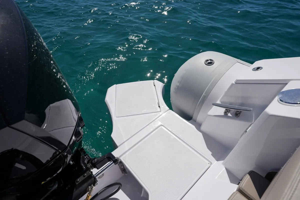 Deck of Italboats Predator 700, a motorboat at Pula, Croatia