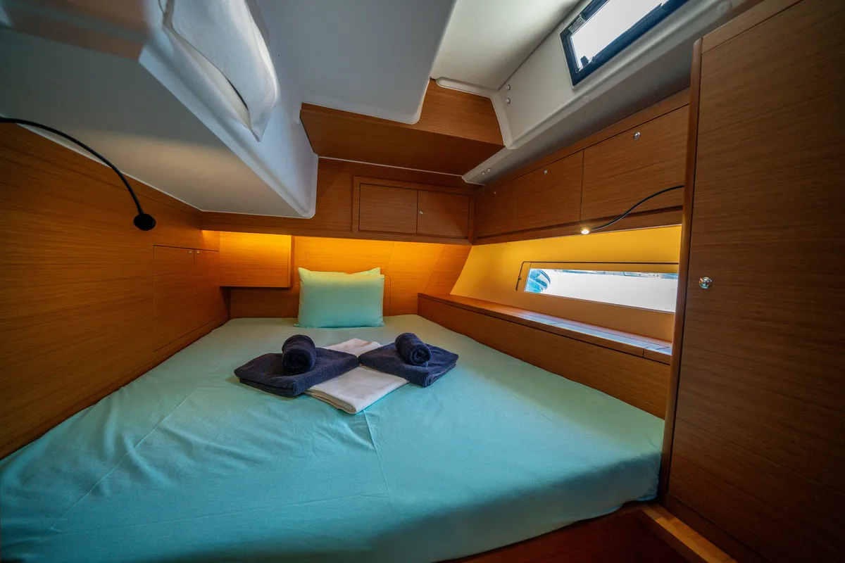 Cabin on Gusto 7, a Dufour 470 sailboat at Fethiye, Turkey