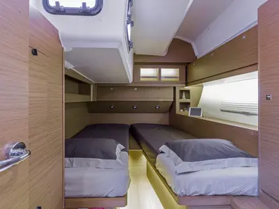 Cabin on Kalypso, a Dufour 520 GL sailboat at Sithonia Municipal Unit, Greece