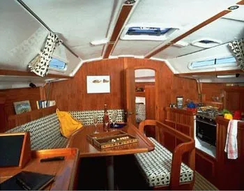 Salon of PIAMA, a Dufour 36 sailboat at Grad Trogir, Croatia