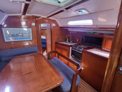 Galley of PIAMA, a Dufour 36 sailboat at Grad Trogir, Croatia