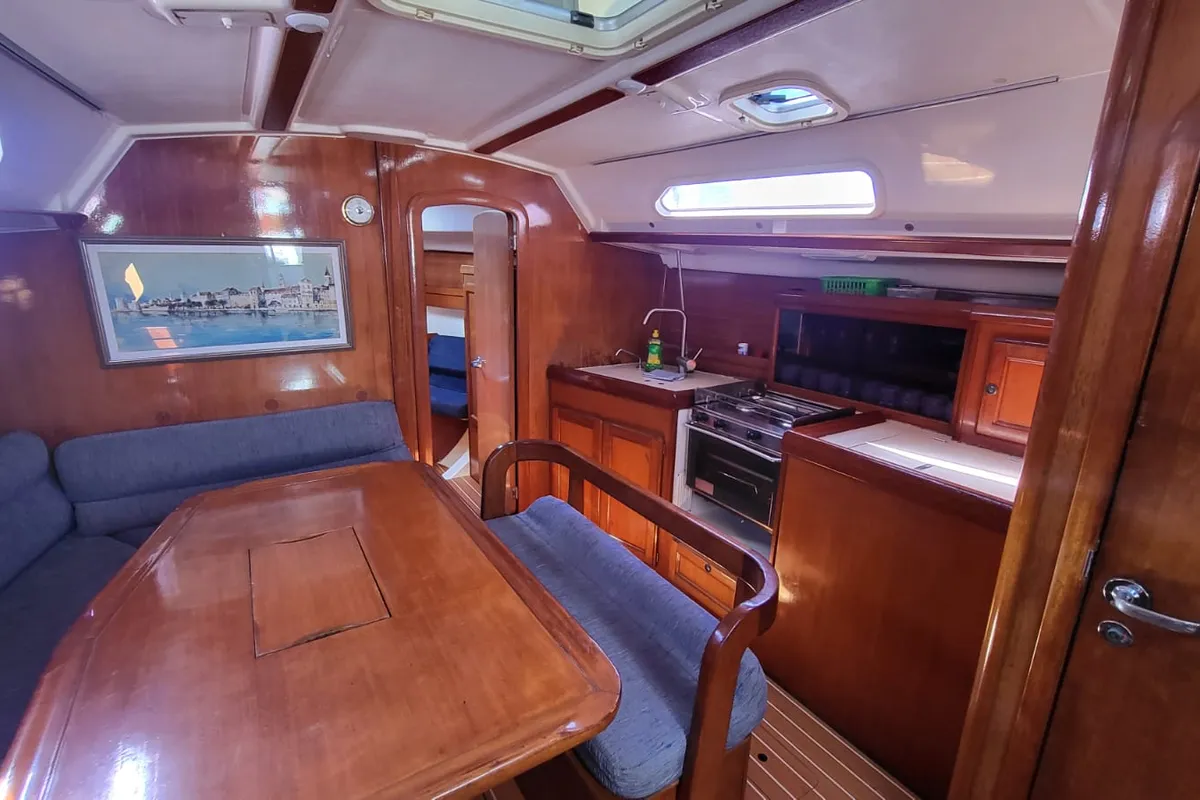 Galley of PIAMA, a Dufour 36 sailboat at Grad Trogir, Croatia