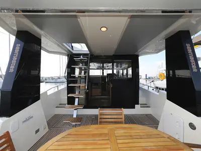 Deck of Iggy, a Cobra Yachts Seamaster 45 motor yacht at Primošten, Croatia