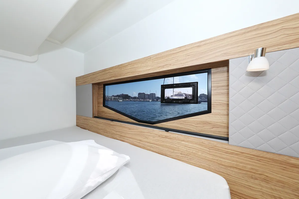 Cabin on Iggy, a Cobra Yachts Seamaster 45 motor yacht at Primošten, Croatia