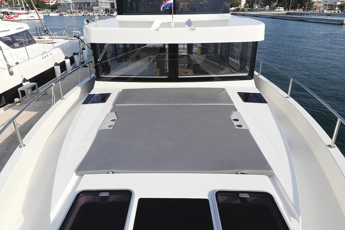 Deck of Iggy, a Cobra Yachts Seamaster 45 motor yacht at Primošten, Croatia