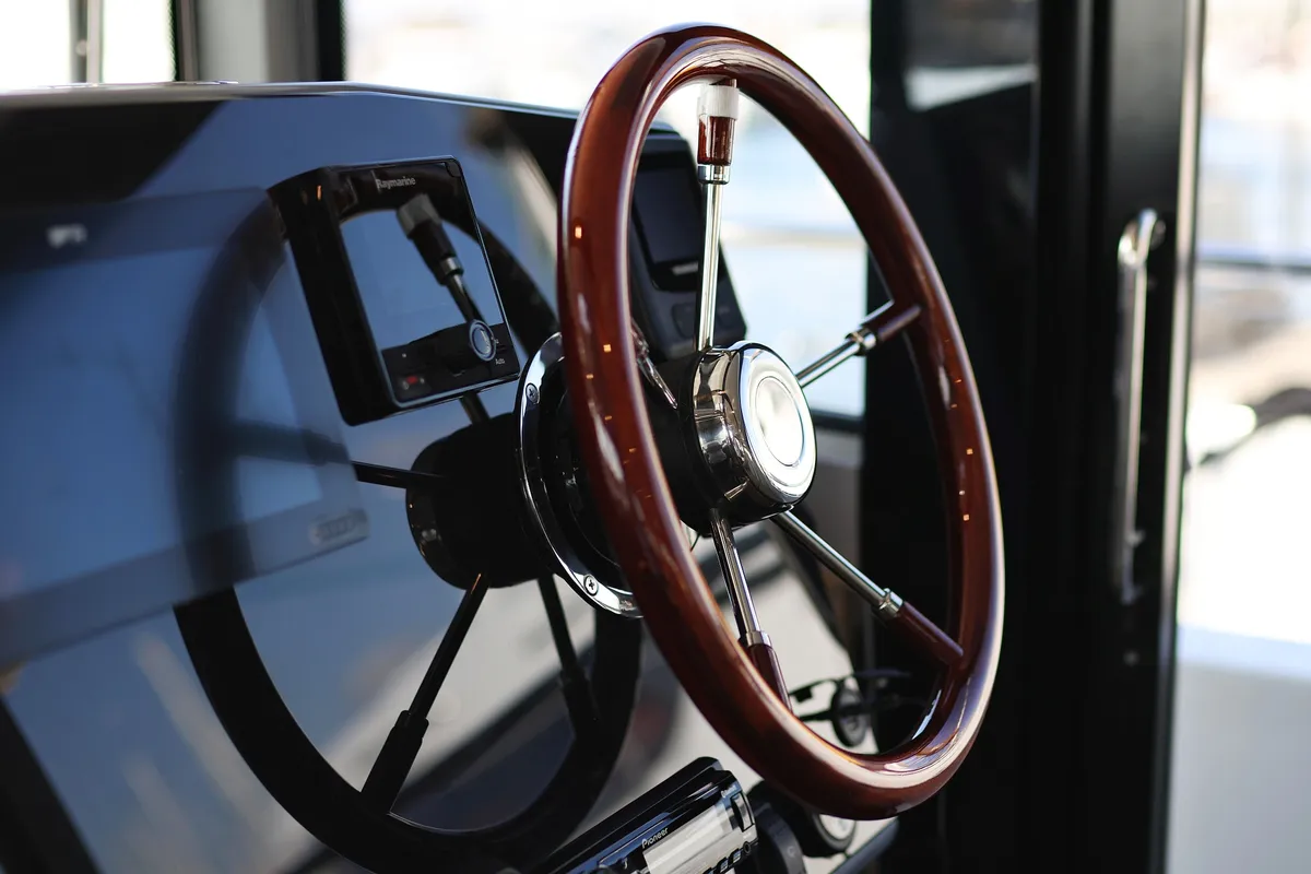 Cockpit of Iggy, a Cobra Yachts Seamaster 45 motor yacht at Primošten, Croatia