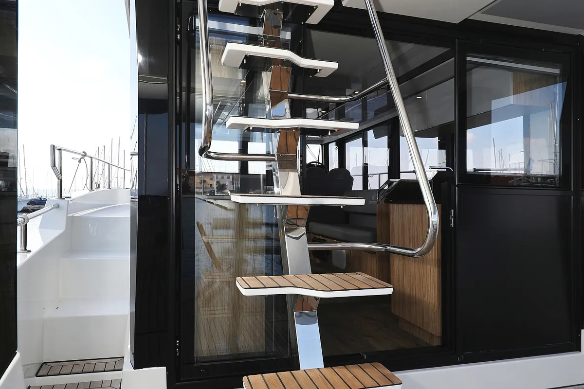 Deck of Iggy, a Cobra Yachts Seamaster 45 motor yacht at Primošten, Croatia