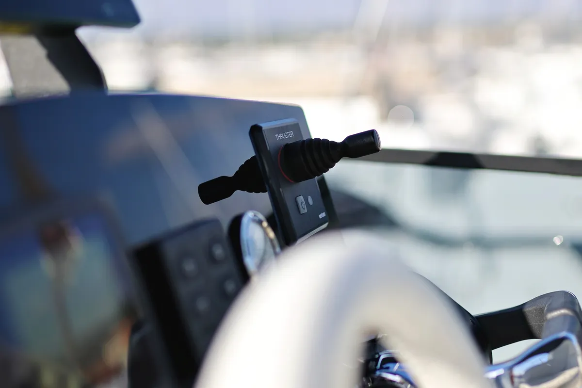 Cockpit of Iggy, a Cobra Yachts Seamaster 45 motor yacht at Primošten, Croatia