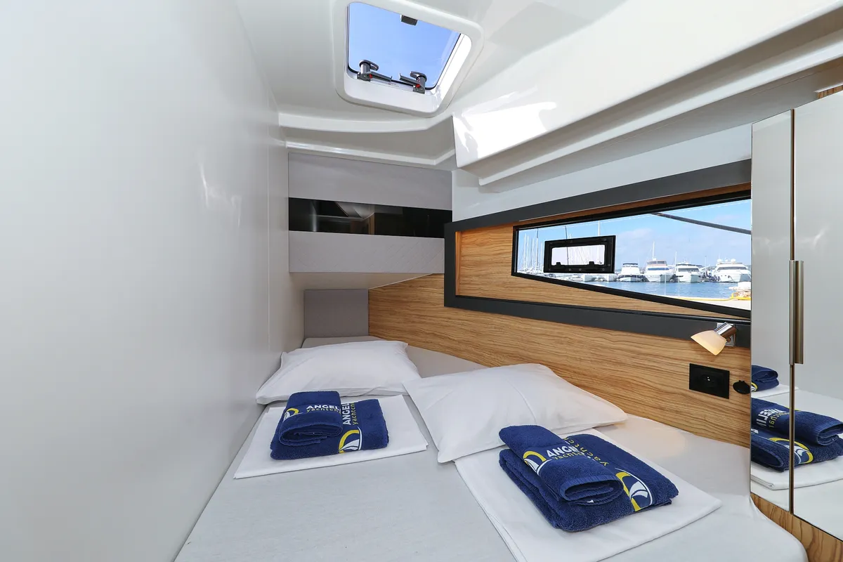 Cabin on Iggy, a Cobra Yachts Seamaster 45 motor yacht at Primošten, Croatia