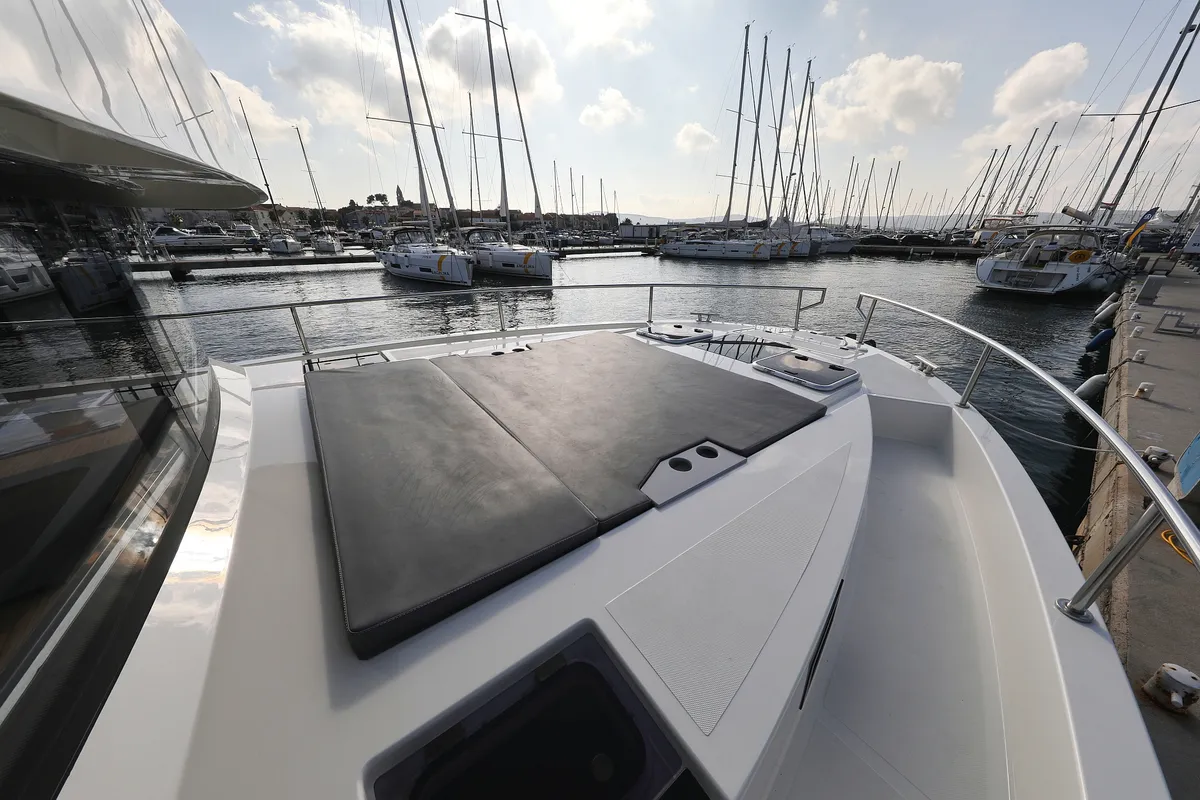 Deck of Iggy, a Cobra Yachts Seamaster 45 motor yacht at Primošten, Croatia